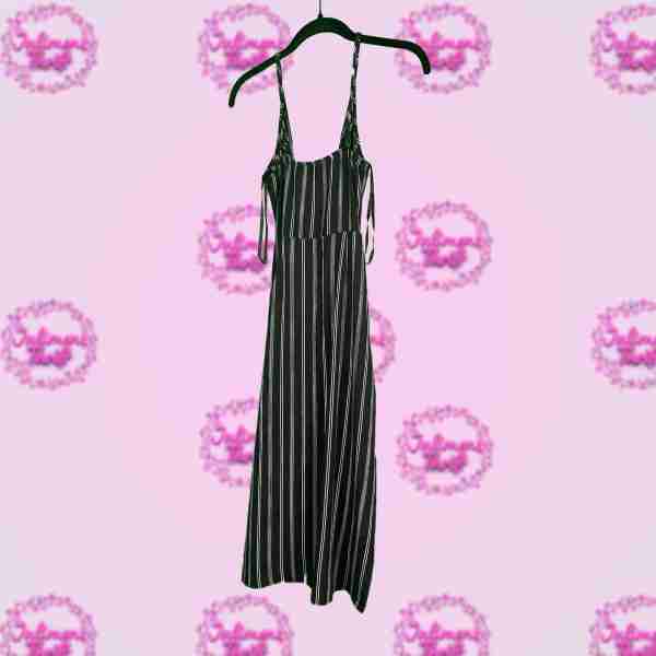 monteau Wrap Black Striped Dress - Image 2