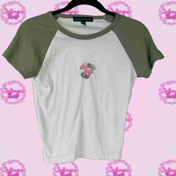 Faded Rose Mushroom Crop Top