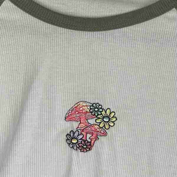 Faded Rose Mushroom Crop Top - Image 3