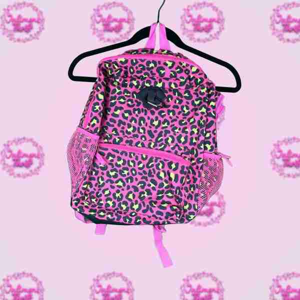 Pink Cheetah Backpack + 3 pieces