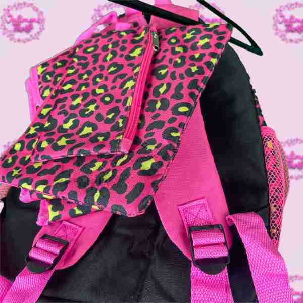 Pink Cheetah Backpack + 3 pieces - Image 3