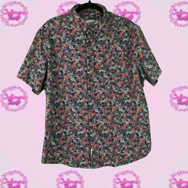 Goodfellow Blue Floral Button Up