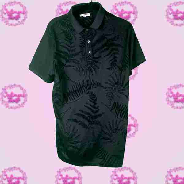 Fashion Nova Mens Black Leaf Shirt