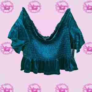 BP. Velvet Green Crop Top