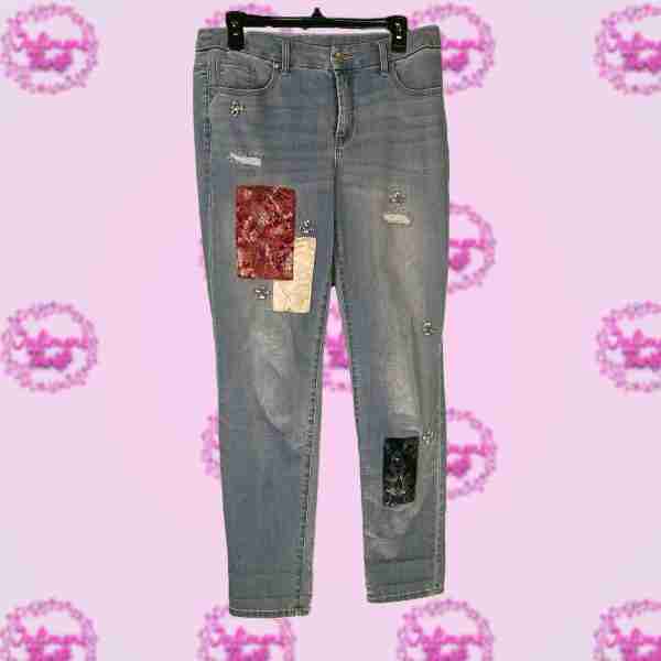 CHICOS Patch Jeans