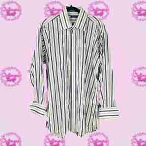 Burberry Blue + Gold Stripe Long Sleeve