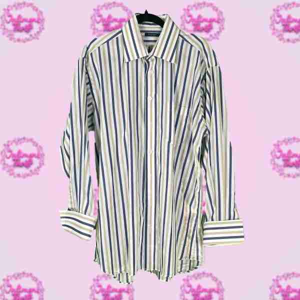 Burberry Blue + Gold Stripe Long Sleeve