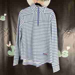 vineyardvines womens relaxed stripe zip new w/tag