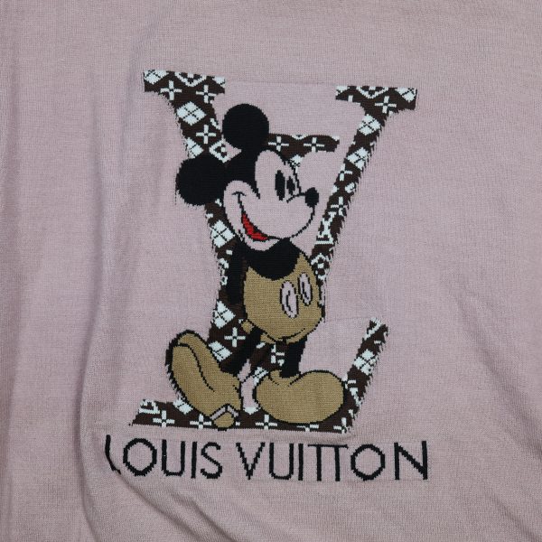 Designer-Inspired Pink Knit Top with Mickey Graphic - Image 4