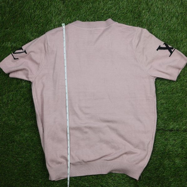 Designer-Inspired Pink Knit Top with Mickey Graphic - Image 3