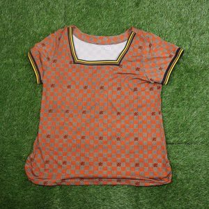 Checkered Brown/Orange Circa Top