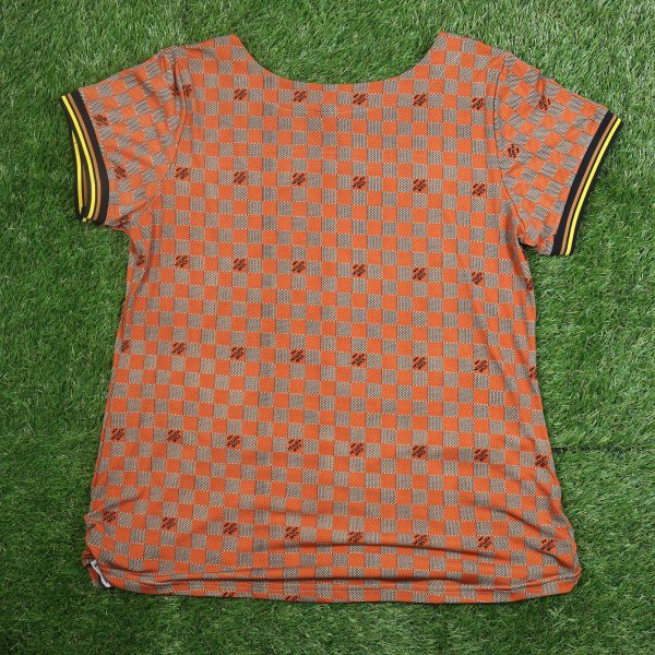Checkered Brown/Orange Circa Top - Image 4
