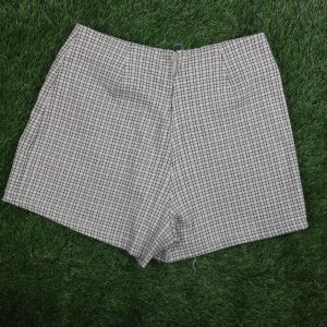 Beige Plaid Short
