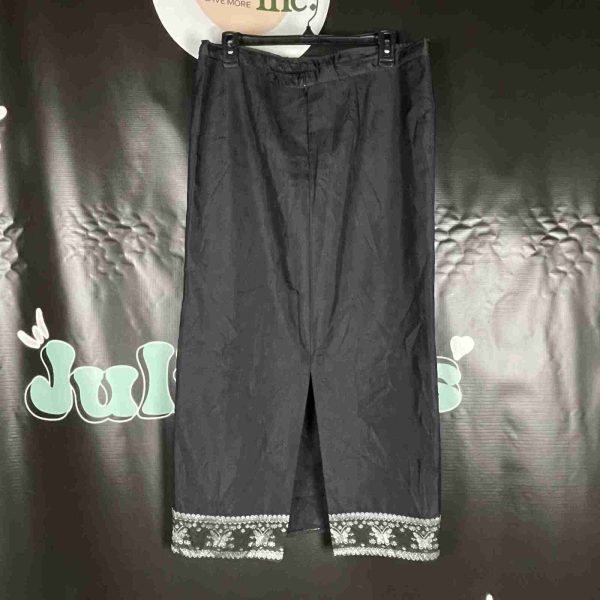 Long Black Skirt with Butterflies